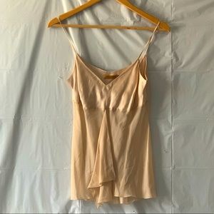 D. Exterior size 44/ Medium 100% Silk Spaghetti Strap Tank